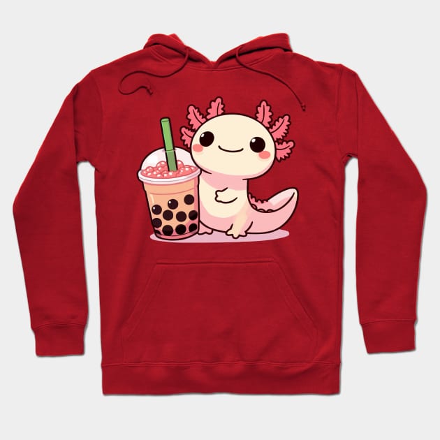 axolotl boba holic Hoodie by fikriamrullah